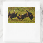 煙たい山々で野生の七面鳥と戦う 長方形シール (バッグ)