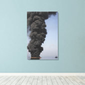 煙と火の雲が出る キャンバスプリント (インサイチュ (ウッドフロア))