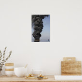 煙と火の雲が出る ポスター (キッチン)