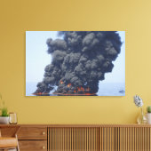 煙と火の黒い雲が現れる2 キャンバスプリント (インサイチュ (リビング))