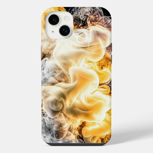 煙と火災iPhoneケース iPhoneケース (裏面)