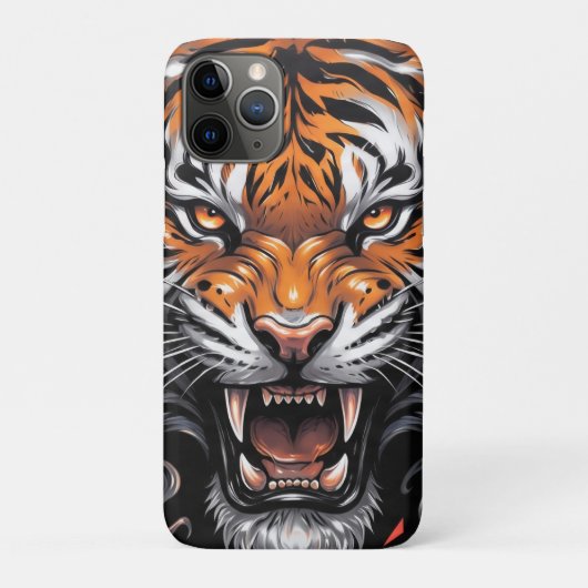 煙と稲妻のグラフィックが迫力満点の猛虎 Case-Mate iPhoneケース (裏)