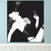 煙と誘惑 – 自画像 キャンバスプリント (インサイチュ (ウッドフロア))