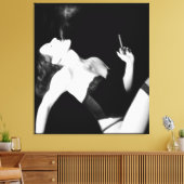 煙と誘惑 – 自画像 キャンバスプリント (インサイチュ (リビング))