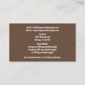 煙と赤の消火器の火災安全 名刺 (裏面)