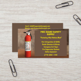煙と赤の消火器の火災安全 名刺