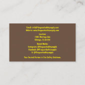 煙と赤の消火器の火災安全 名刺 (裏面)