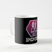 煙に気を付ける コーヒーマグカップ (正面左)