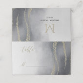 煙のエレガントテーブル番号の淡水色 プレイスカード (外部開封)