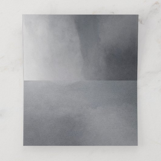 煙のエレガントテーブル番号の淡水色 プレイスカード (内部開封)