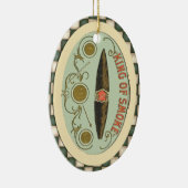 煙のタバコのヴィンテージのシガーのラベル王 セラミックオーナメント (右)