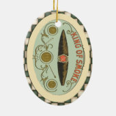 煙のタバコのヴィンテージのシガーのラベル王 セラミックオーナメント (裏面)