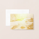 煙の中の雪の流れ 箔カード (封筒付き正面)