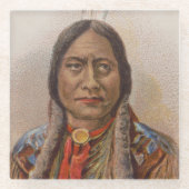 煙の信号：ラコタインディアンチーフシッティングブル ガラスコースター (正面)