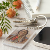 煙の信号：ラコタインディアンチーフシッティングブル キーホルダー (正面右)