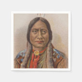 煙の信号:ラコタインディアンチーフシッティングブル スタンダードカクテルナプキン (正面)