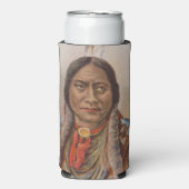 煙の信号：ラコタインディアンチーフシッティングブル スリム缶クーラー (Seltzer正面)