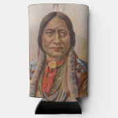 煙の信号：ラコタインディアンチーフシッティングブル スリム缶クーラー (裏面)