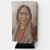 煙の信号：ラコタインディアンチーフシッティングブル スリム缶クーラー (正面)