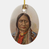 煙の信号：ラコタインディアンチーフシッティングブル セラミックオーナメント (正面)