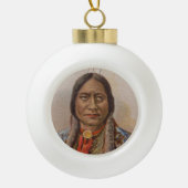 煙の信号：ラコタインディアンチーフシッティングブル セラミックボールオーナメント (正面)