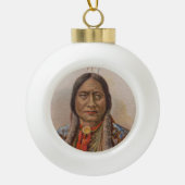 煙の信号：ラコタインディアンチーフシッティングブル セラミックボールオーナメント (正面)