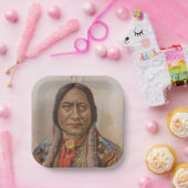 煙の信号：ラコタインディアンチーフシッティングブル ペーパープレート (パーティー)