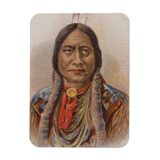 煙の信号:ラコタインディアンチーフシッティングブル マグネット (縦)