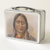 煙の信号：ラコタインディアンチーフシッティングブル メタルランチボックス (裏面)