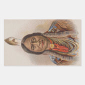 煙の信号:ラコタインディアンチーフシッティングブル 長方形シール (正面)