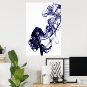 煙の写真 – ブルーポスター ポスター (ホームオフィス)