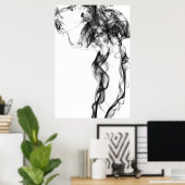 煙の写真 – 黒 ポスター (ホームオフィス)