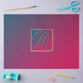 煙の紫のグラデーションモノグラム 薄葉紙 (クラフト)