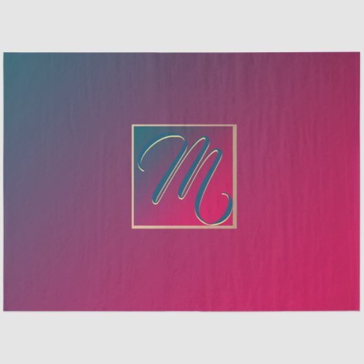 煙の紫のグラデーションモノグラム 薄葉紙 (正面)