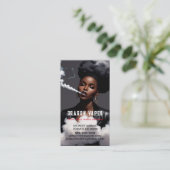 煙の蒸気の煙プルーム黒と白のビジネス 名刺 (スタンド正面)