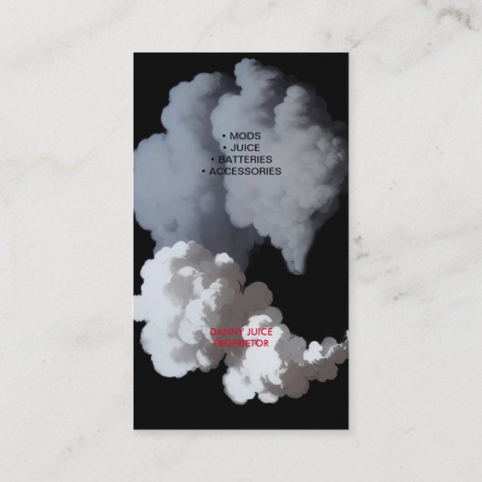 煙の蒸気の煙プルーム黒と白のビジネス 名刺 (裏面)