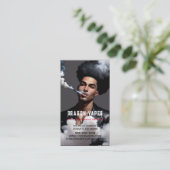 煙の蒸気の煙プルーム黒と白のビジネス 名刺 (スタンド正面)