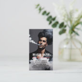 煙の蒸気の煙プルーム黒と白 名刺 (スタンド正面)