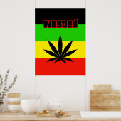 煙の雑草を無駄にする ポスター (キッチン)