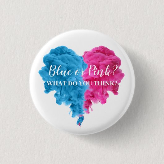 煙をテーマにしたジェンダーを明らかにするパーティーラウンドバッジピン 缶バッジ (正面)