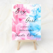 煙をテーマにしたベビージェンダーがパーティーウェルカムサインを明らかにする ポスター