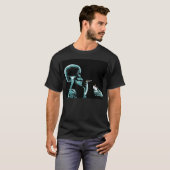 煙を吐くスカルX線 Tシャツ (正面フル)
