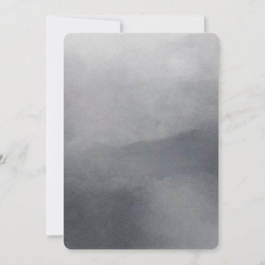 煙エレガントの水彩結婚式招待状 招待状 (裏面)