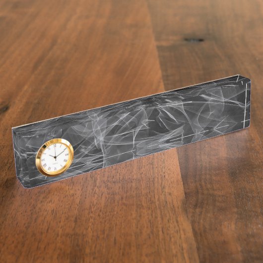 煙エレガント渦巻き – 神秘的な美学 デスクネームプレート (側面)