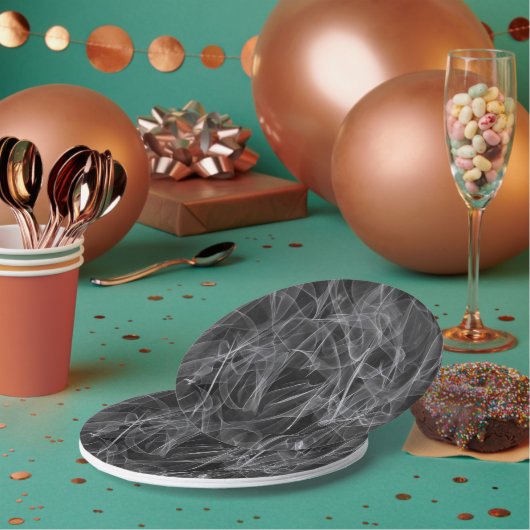 煙エレガント渦巻き – 神秘的な美学 ペーパープレート (複数)