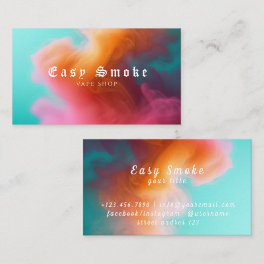 煙カラフルVapeショップ名刺 名刺 (正面/裏面)