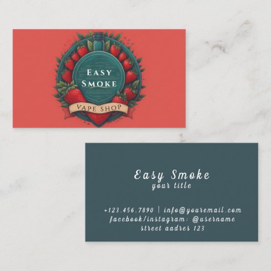 煙カラフルVapeショップ名刺 名刺 (正面/裏面)
