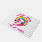 煙キャットニップHail Lucipurr、サタンおもしろいキャットユニコール ドアマット (アングル)
