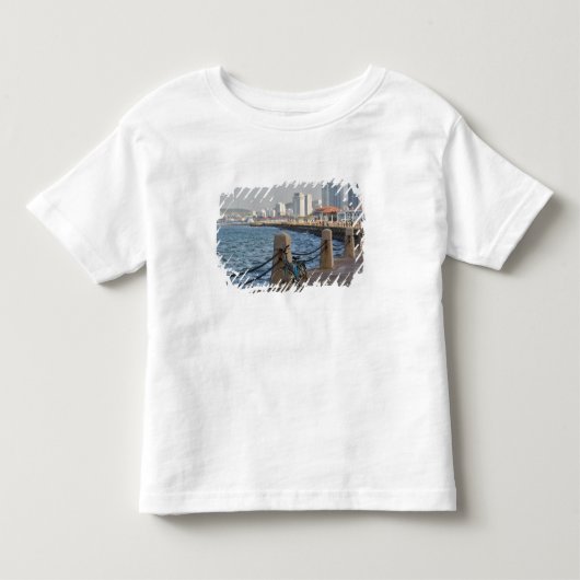 煙台市シルエットのある水辺の自転車, トドラーTシャツ (正面)
