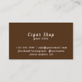煙店名パーソナライズされた葉巻ストア 名刺 (裏面)